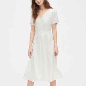 GAP V-Neck Midi Dress in Linen